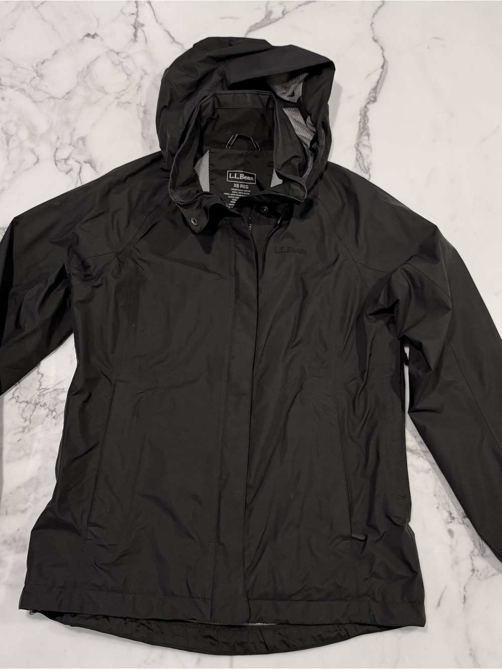 L.L. Bean Women's Black Hooded Rain Jacket